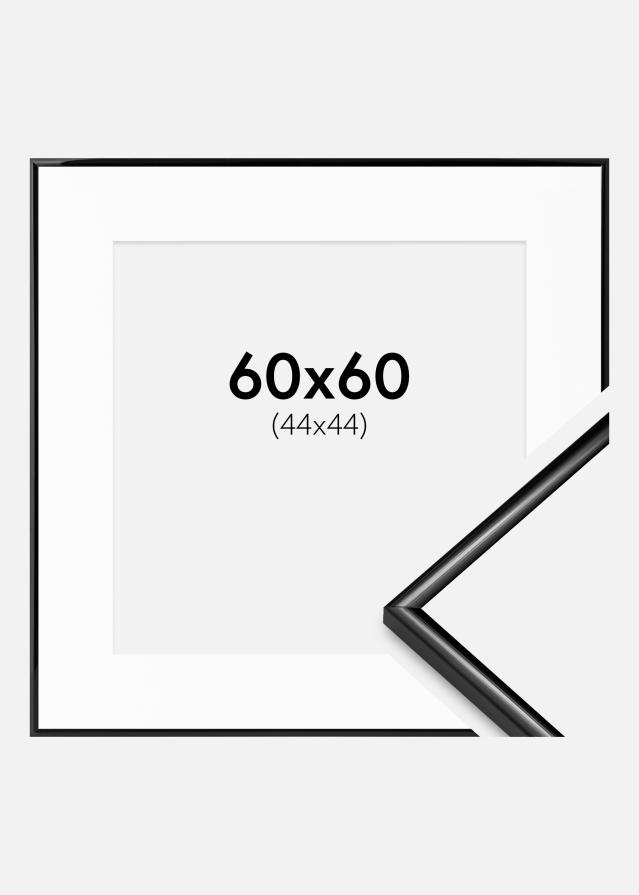 Ramme Scandi Sort 60x60 cm - Passepartout Hvid 45x45 cm