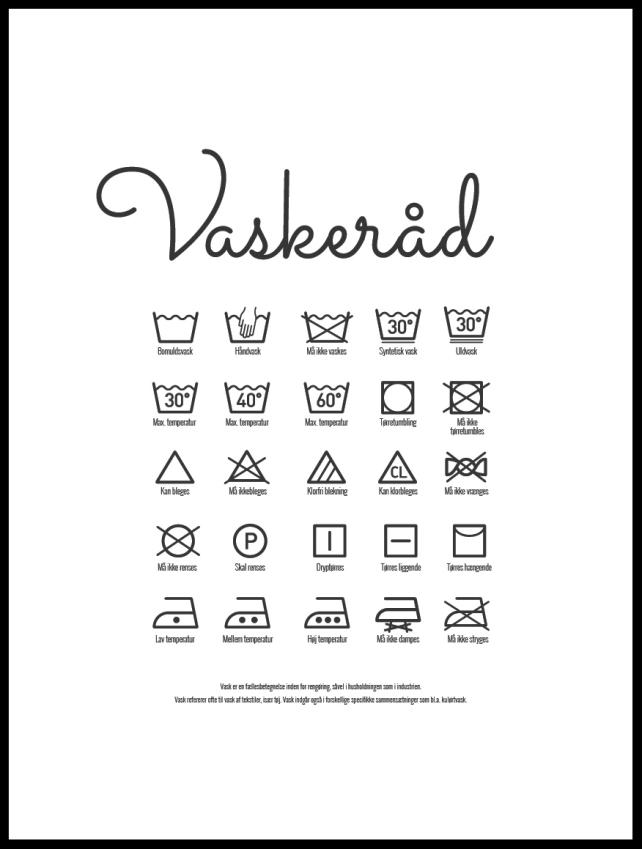 Vaskeråd - Hvid Plakat