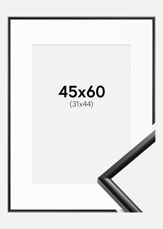 Ramme New Lifestyle Sort 45x60 cm - Passepartout Hvid 32x45 cm