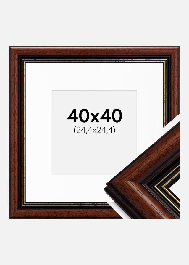 Ramme Old Retro 40x40 cm - Passepartout Hvid 10x10 inches