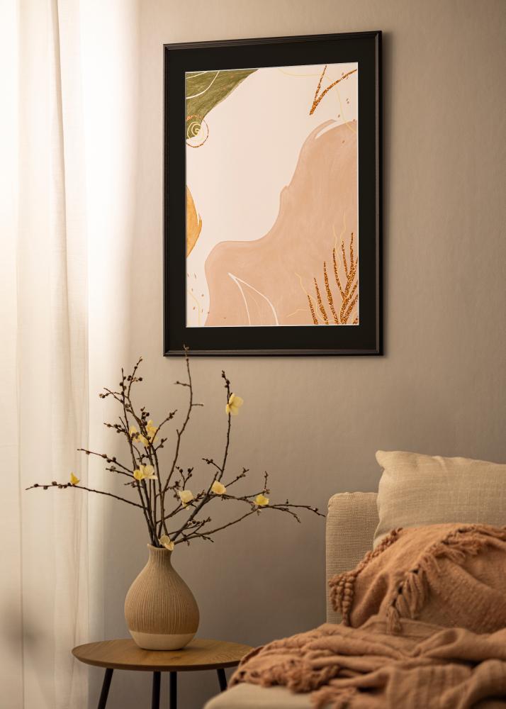 Ramme Horndal Sort 40x40 cm - Passepartout Sort 10x10 inches