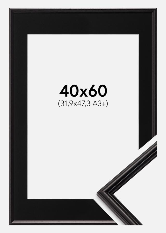 Ramme Horndal Sort 40x60 cm - Passepartout Sort 32,9x48,3 cm (A3+)