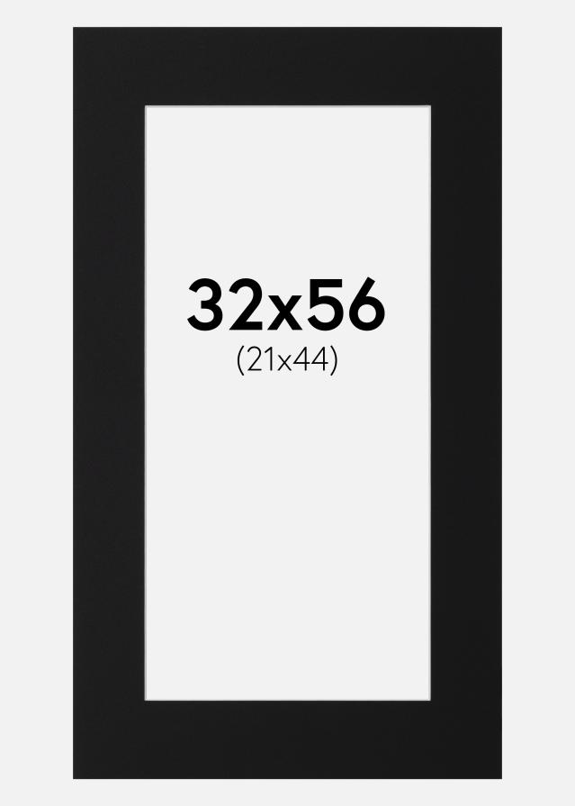 Passepartout Sort Standard (Hvid kerne) 32x56 cm (21x44)