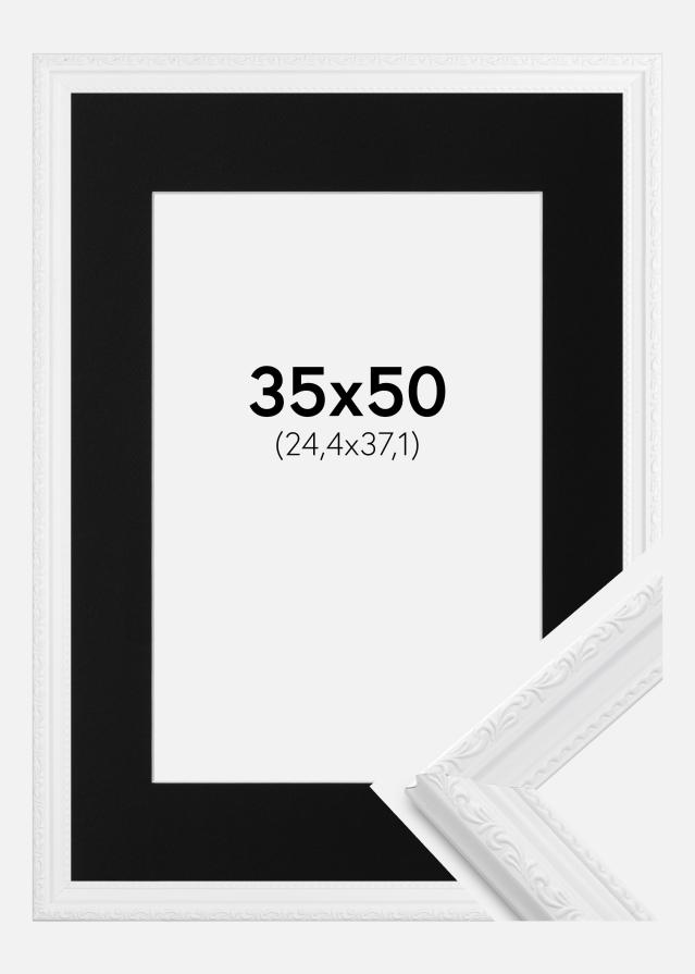 Ramme Abisko Hvid 35x50 cm - Passepartout Sort 10x15 inches