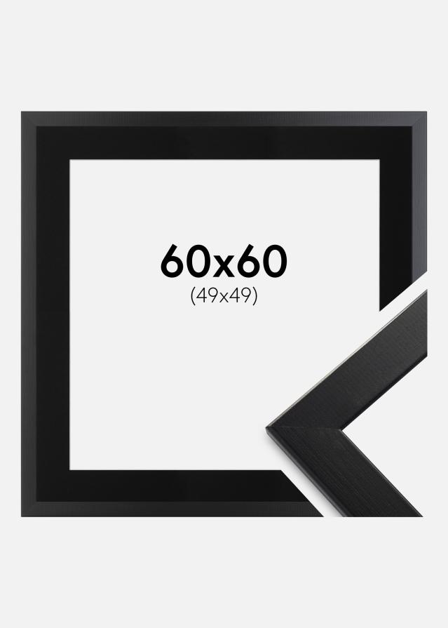 Ramme Trendline Sort 60x60 cm - Passepartout Sort 50x50 cm