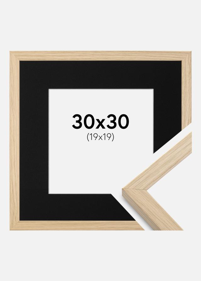 Ramme Grimsåker Eg 30x30 cm - Passepartout Sort 20x20 cm