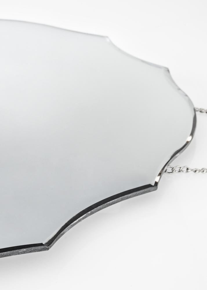 Spejl Oval Vintage Bevelled Edge with Chain Hanger 39x50 cm