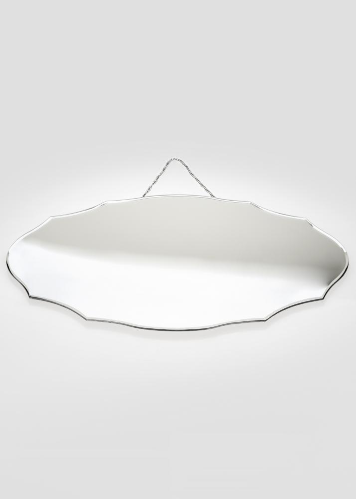 Spejl Oval Vintage Bevelled Edge with Chain Hanger 39x50 cm