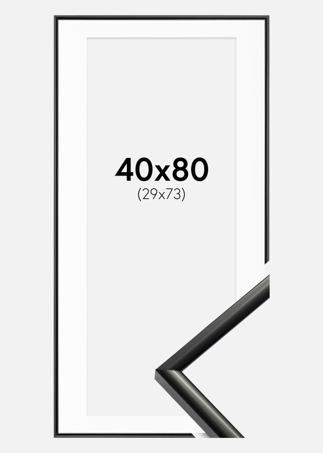 Ramme New Lifestyle Sort 40x80 cm - Passepartout Hvid 30x74 cm
