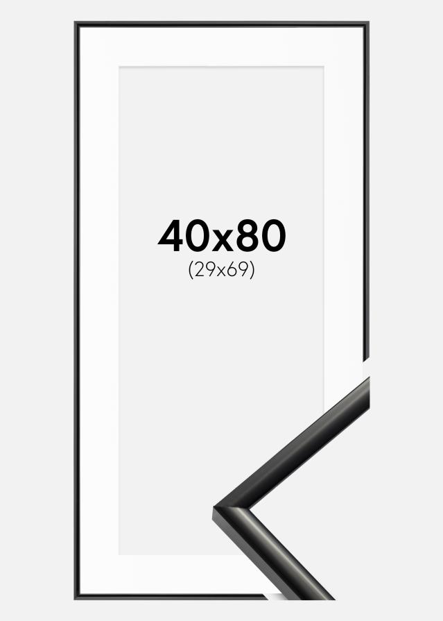 Ramme New Lifestyle Sort 40x80 cm - Passepartout Hvid 30x70 cm