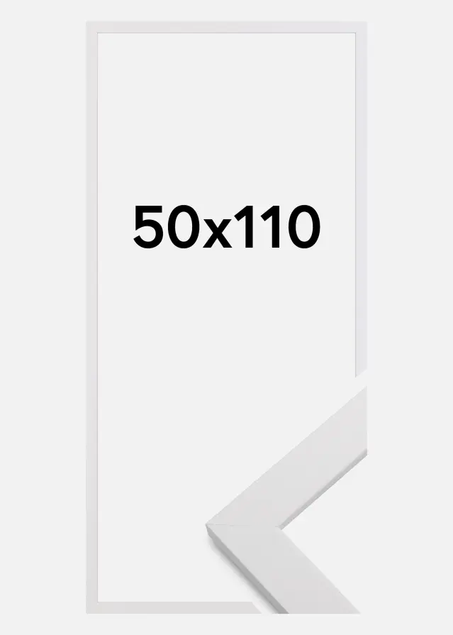 Ramme White Wood Akrylglas 50x110 cm