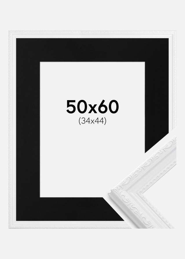 Ramme Abisko Hvid 50x60 cm - Passepartout Sort 35x45 cm