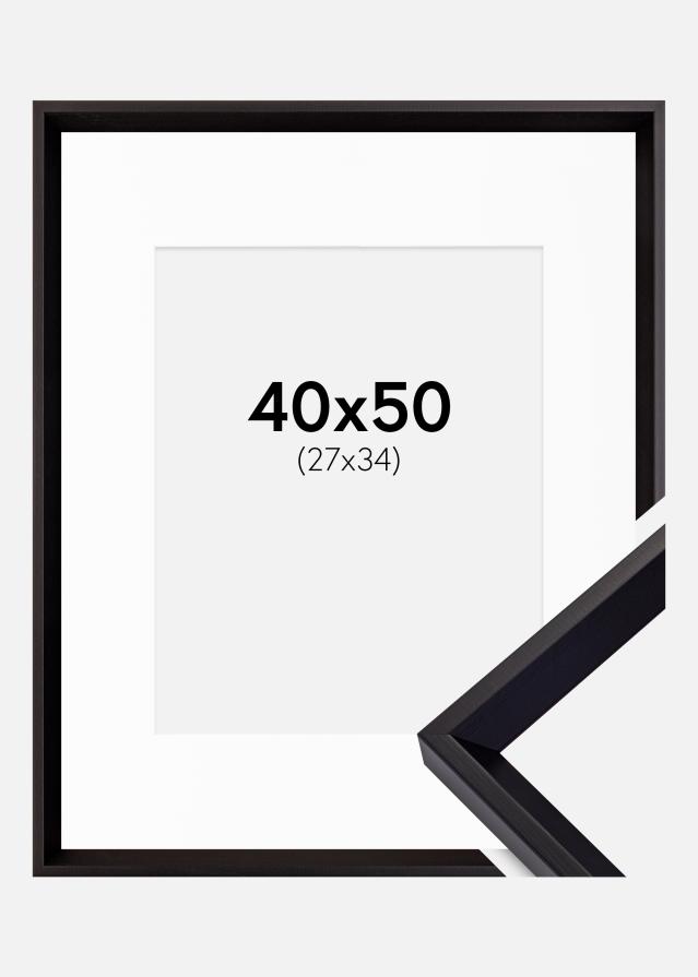Ramme Globe Sort 40x50 cm - Passepartout Hvid 28x35 cm