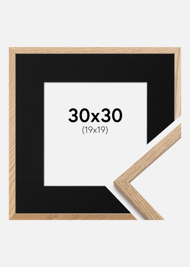 Ramme Oslo Eg 30x30 cm - Passepartout Sort 20x20 cm