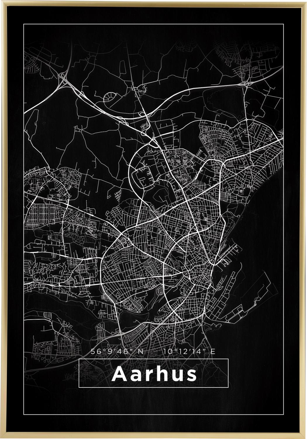 Product Image for Kort - Aarhus - Sort Plakat (70x100 cm)