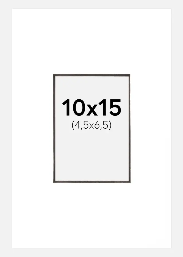 Passepartout Hvid (Sort kerne) 10x15 cm (4,5x6,5 cm)