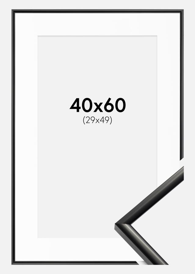 Ramme New Lifestyle Sort 40x60 cm - Passepartout Hvid 30x50 cm
