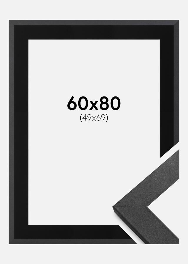 Ramme Graphite Wood 60x80 cm - Passepartout Sort 50x70 cm