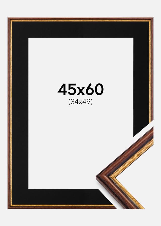 Ramme Horndal Brun 45x60 cm - Passepartout Sort 35x50 cm