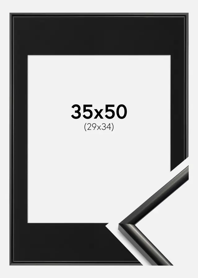 Ramme New Lifestyle Sort 35x50 cm - Passepartout Sort 30x35 cm