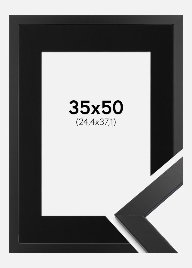 Ramme Black Wood 35x50 cm - Passepartout Sort 10x15 inches