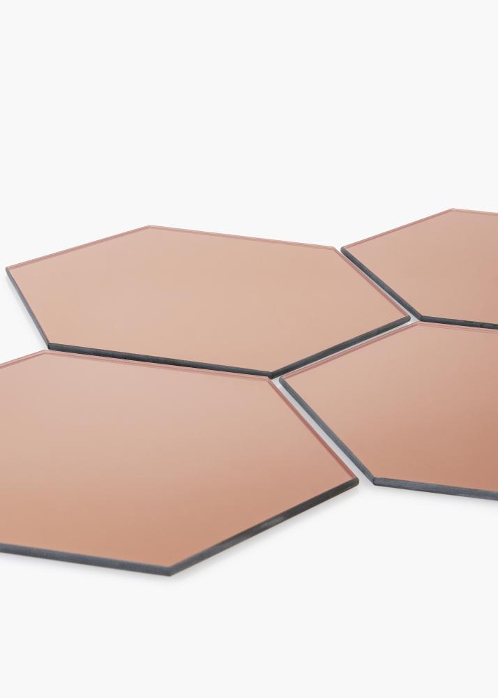 KAILA Spejl Hexagon Rose Gold 18x21 cm - 5-pak