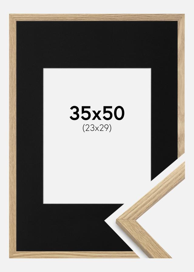 Ramme Trendy Eg 35x50 cm - Passepartout Sort 24x30 cm