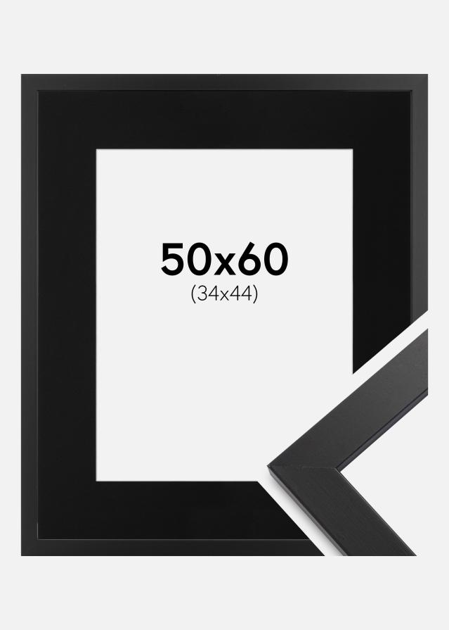 Ramme Black Wood 50x60 cm - Passepartout Sort 35x45 cm