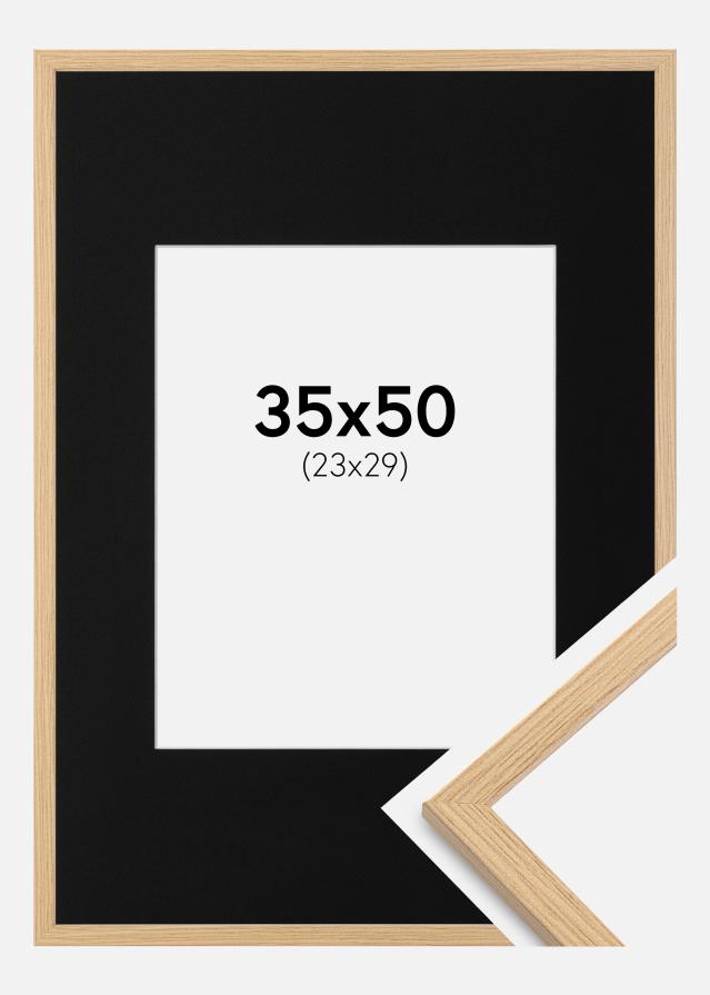 Ramme Galant Eg 35x50 cm - Passepartout Sort 24x30 cm