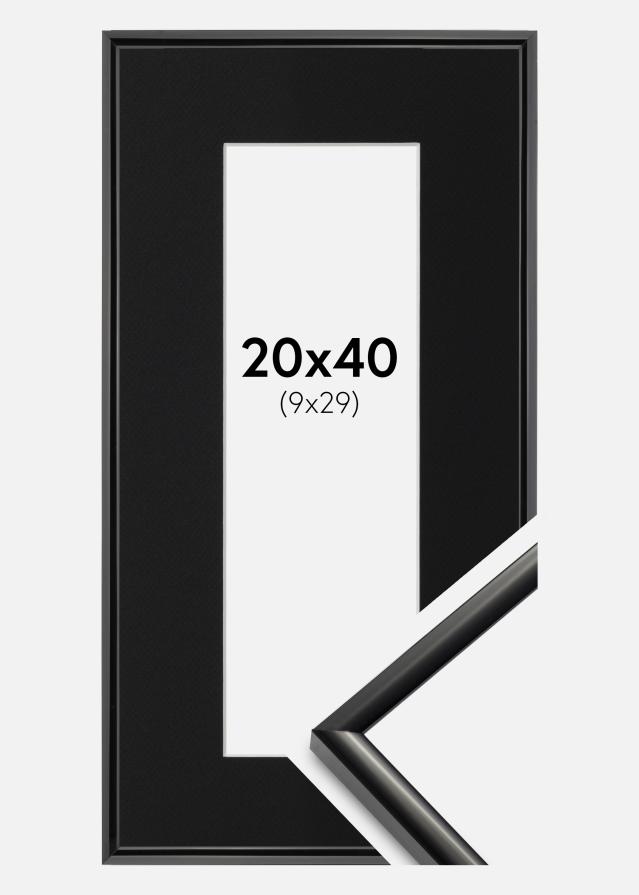 Ramme New Lifestyle Sort 20x40 cm - Passepartout Sort 10x30 cm