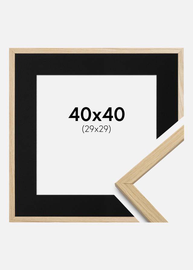 Ramme Edsbyn Eg 40x40 cm - Passepartout Sort 30x30 cm