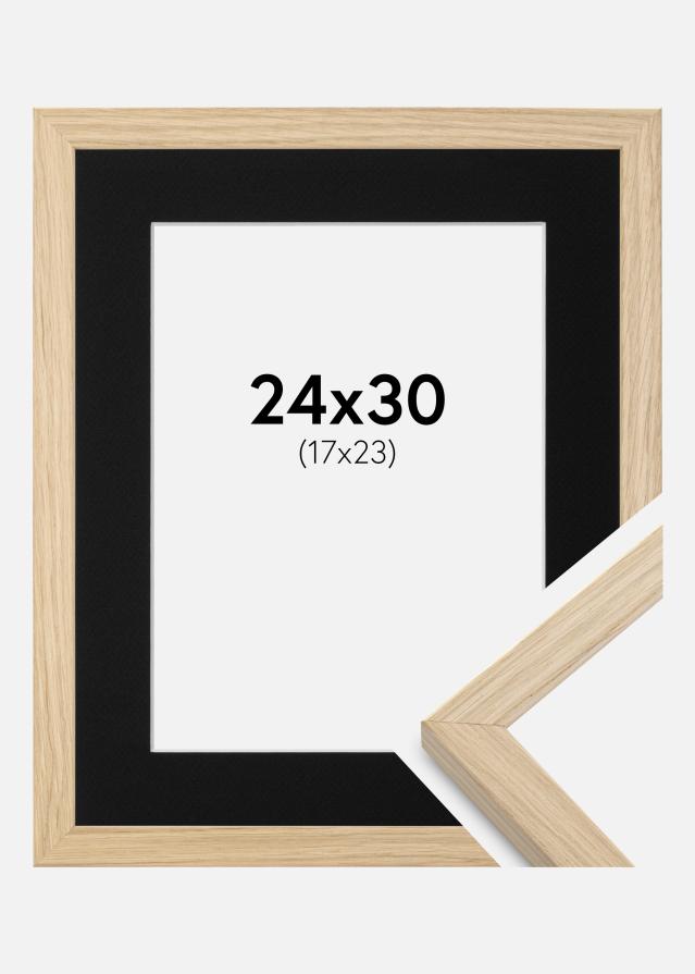 Ramme Grimsåker Eg 24x30 cm - Passepartout Sort 18x24 cm