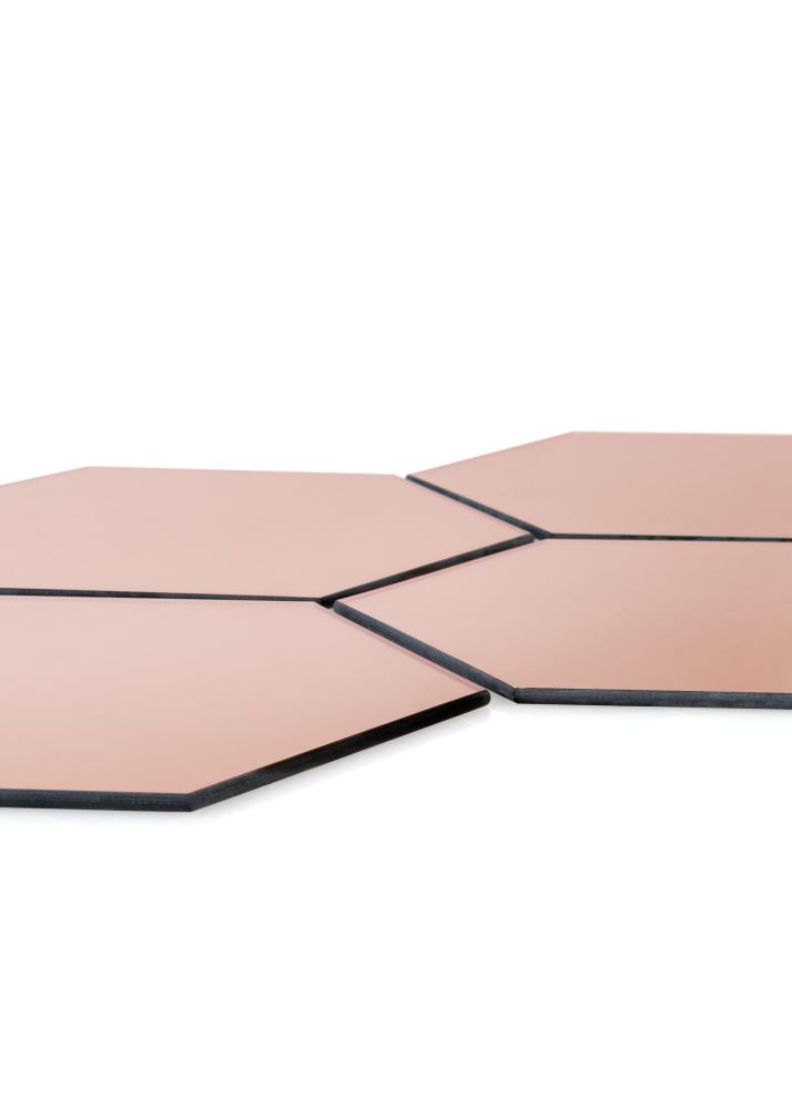KAILA Spejl Hexagon Rose Gold 18x21 cm - 5-pak