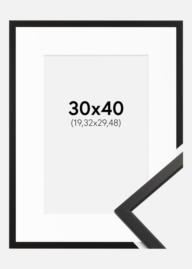 Ramme Edsbyn Sort 30x40 cm - Passepartout Hvid 8x12 inches
