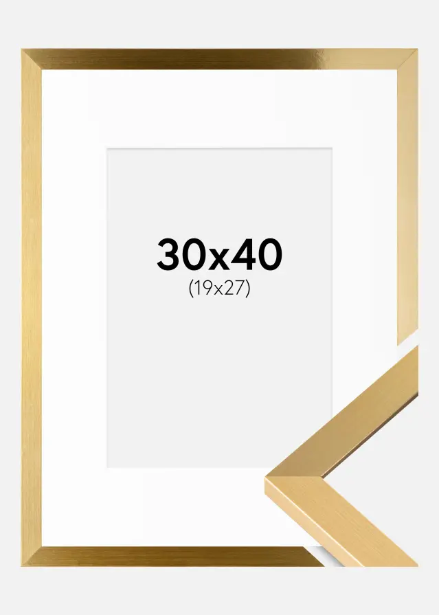 Ramme Selection Guld 30x40 cm - Passepartout Hvid 20x28 cm