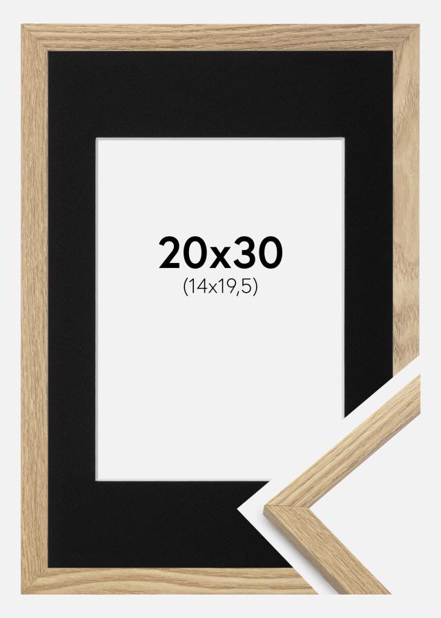 Ramme Trendy Eg 20x30 cm - Passepartout Sort 15x21 cm (A5)