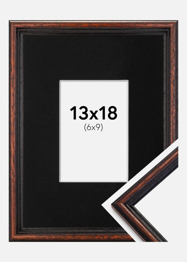 Ramme Horndal Valnød 13x18 cm - Passepartout Sort 7x10 cm