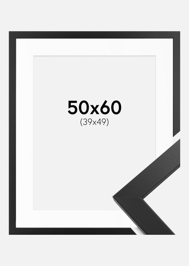 Ramme Black Wood 50x60 cm - Passepartout Hvid 40x50 cm