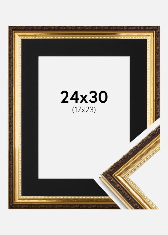 Ramme Abisko Guld 24x30 cm - Passepartout Sort 18x24 cm