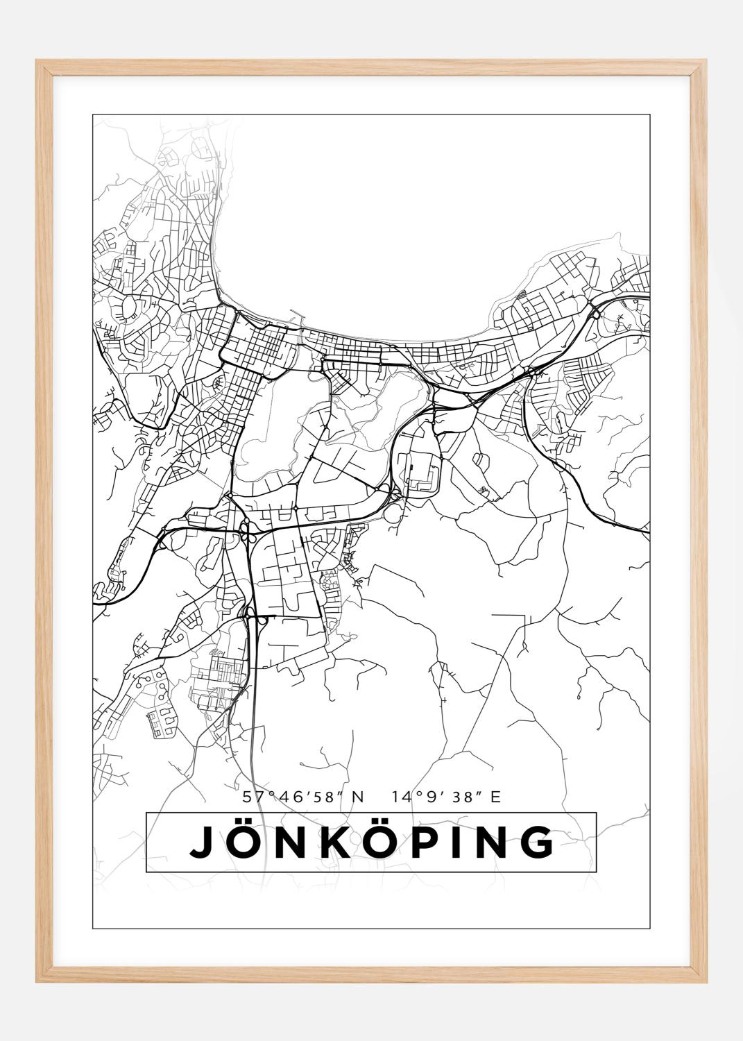 Product Image for Kort - Jönköping - Hvid Plakat (21x29.7 cm (A4))