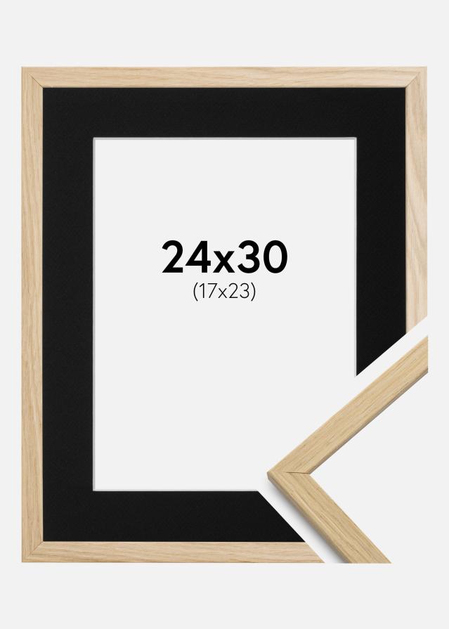 Ramme Edsbyn Eg 24x30 cm - Passepartout Sort 18x24 cm