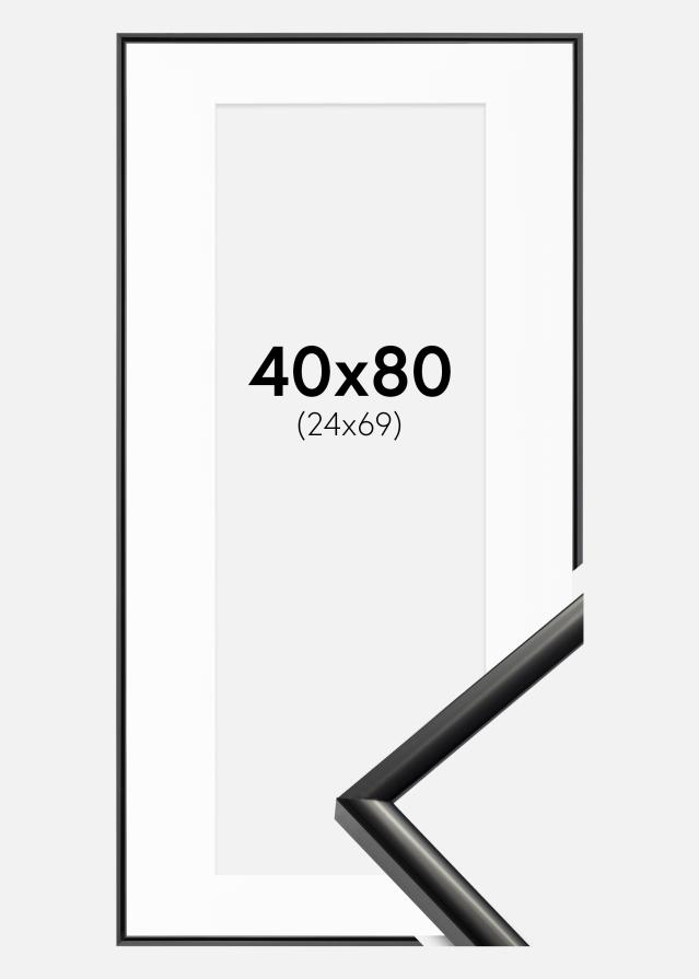 Ramme New Lifestyle Sort 40x80 cm - Passepartout Hvid 25x70 cm