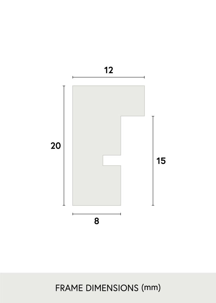 Ramme E-Line Gul 70x100 cm - Passepartout Sort 59,4x84 cm (A1)