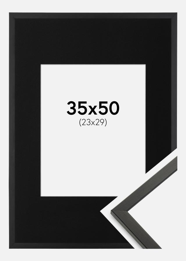 Ramme Galant Sort 35x50 cm - Passepartout Sort 24x30 cm