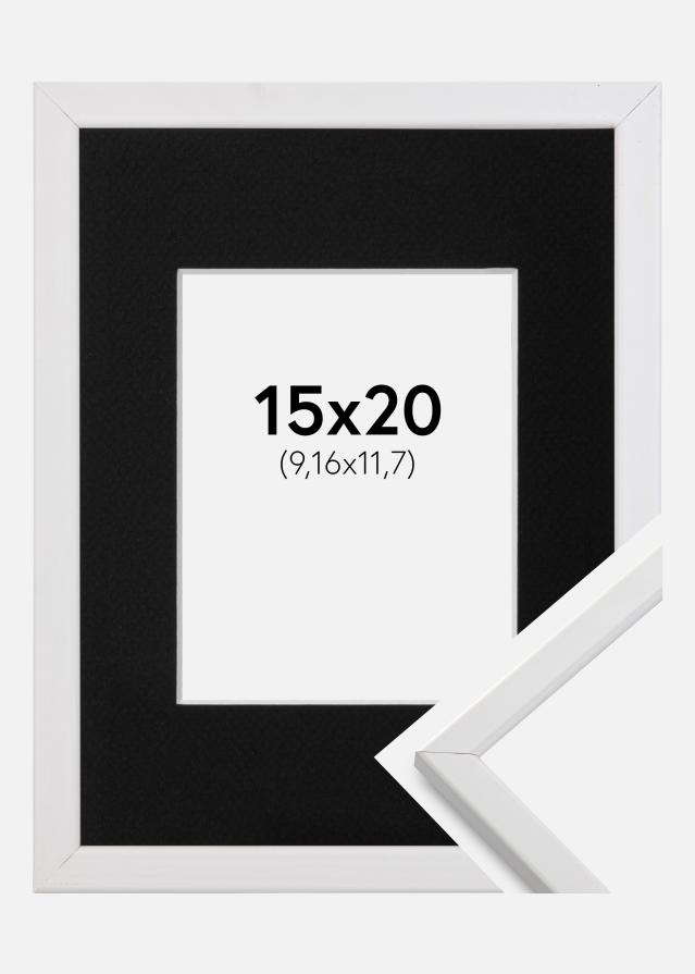Ramme Galant Hvid 15x20 cm - Passepartout Sort 4x5 inches