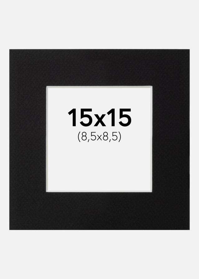 Passepartout Canson Sort (Hvid kerne) 15x15 cm (8,5x8,5)