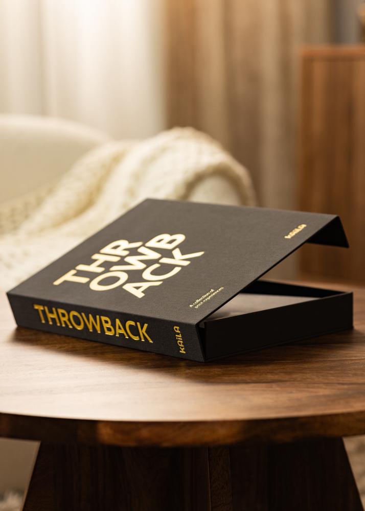 KAILA THROWBACK Black - Coffee Table Photo Album (60 Sorte Sider / 30 Blade)