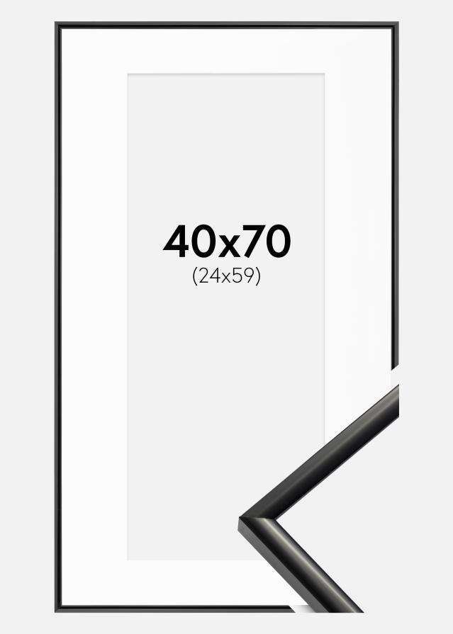 Ramme New Lifestyle Sort 40x70 cm - Passepartout Hvid 25x60 cm