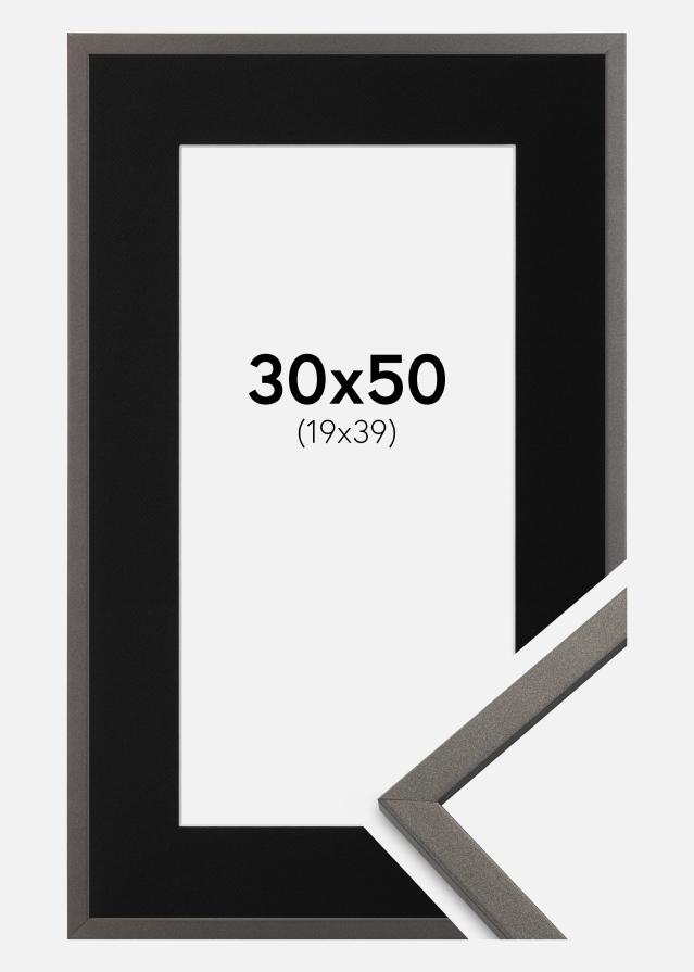 Ramme Edsbyn Grafit 30x50 cm - Passepartout Sort 20x40 cm