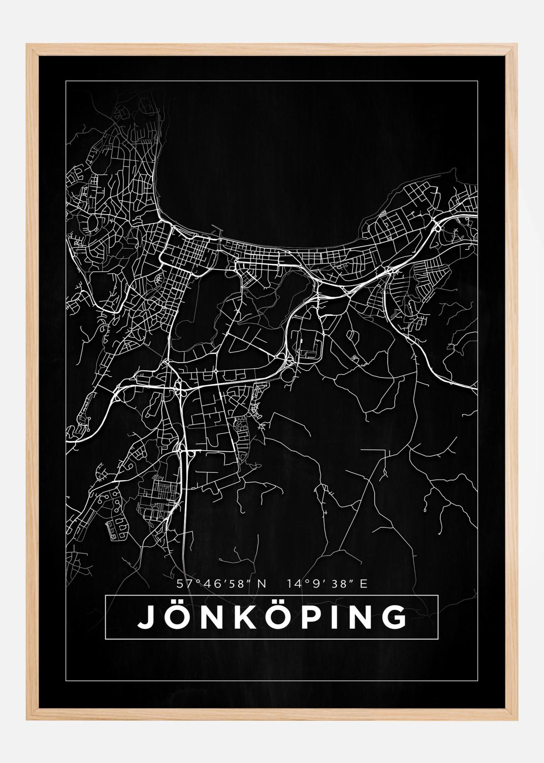 Product Image for Kort - Jönköping - Sort Plakat (21x29.7 cm (A4))
